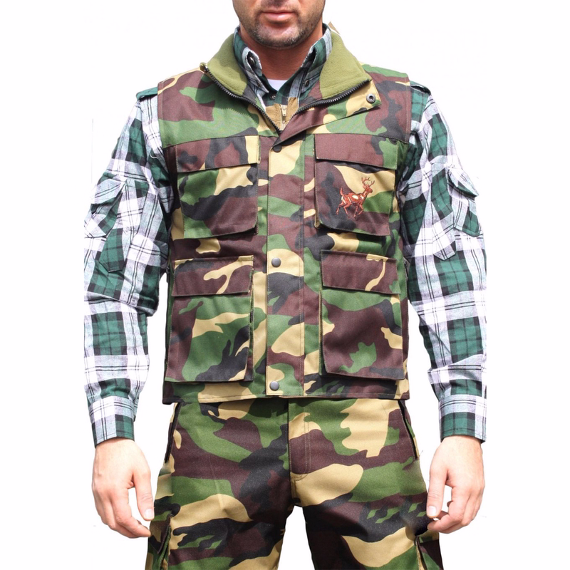 Textile Hunting Vest Stitchery, Military Pattern