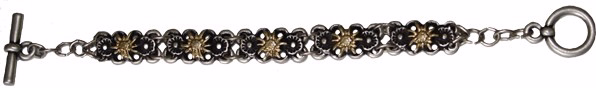 Trachten wrist band, Metal jewlery Edelweiß