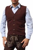 Herren Premium Wollweste Dunkelbraun – Hochwertige traditionelle Wollweste. Elegante, weiche Wollweste im authentischen German Wear Design. Klassisch, stilvoll und strapazierfähig – die perfekte Premium-Wollweste für jeden Anlass. Jetzt bestellen und zeitl