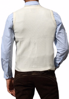 Rückansicht der Herren Premium Weste – Stilvolles Design, klassische Weste. Weich und angenehm auf der Haut. Hochwertige Wollweste mit komfortablem und zeitlosem Stil. Perfekt für jeden Anlass. Jetzt kaufen!