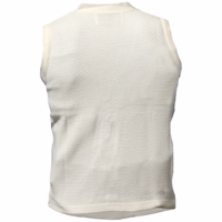 Rückansicht der Herren Traditionellen Wollweste – Bequem und von Premium-Qualität. Klassische deutsche Weste, schlicht und elegant in Creme. Perfekt für jeden Anlass. Hochwertige traditionelle Weste für zeitlosen Stil. Jetzt kaufen!