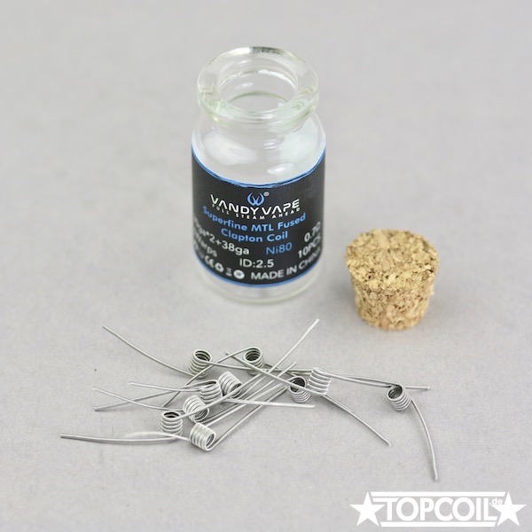 Superfine MTL Fused Clapton Coil Ni80 | 0.7Ohm | 10 Stck | VandyVape |  topcoil-shop.de