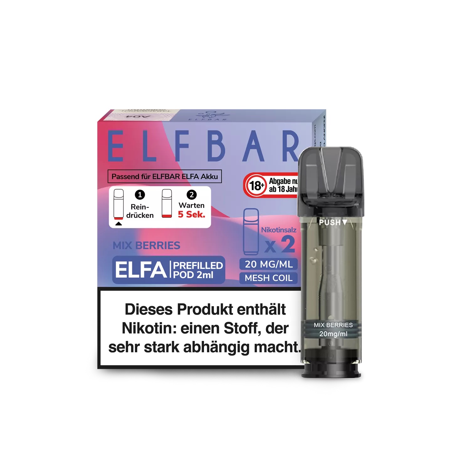 Elfbar Pods Akku Mix Berries | 2 x ELFA Pod | Elfbar
