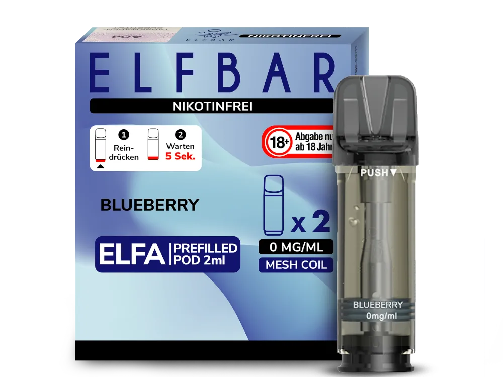 Blueberry | nikotinfrei | 2 x ELFA Pod | Elfbar