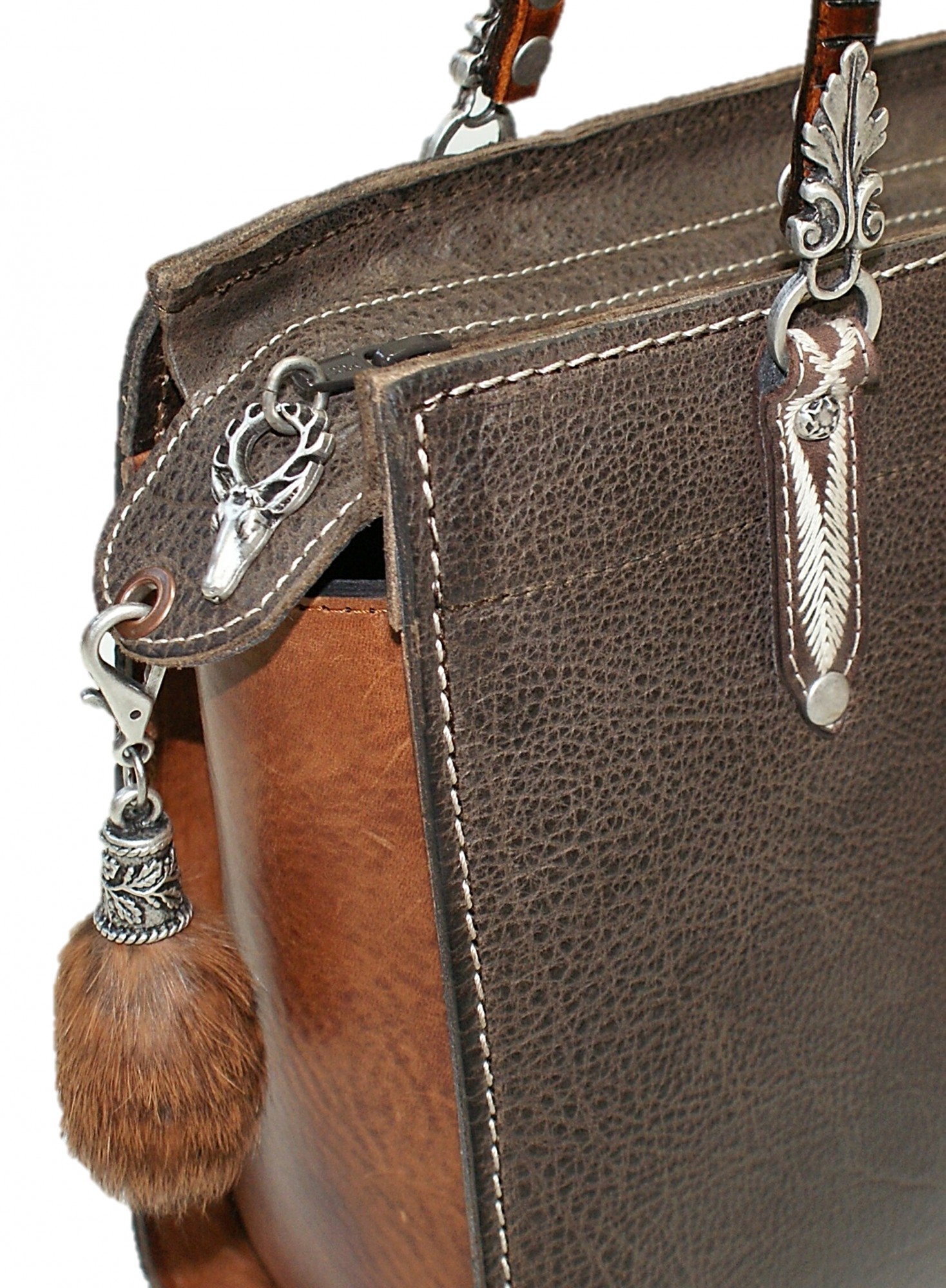 Trachtentasche Tasche Handtasche Federkiel-Optik Jagd Hirsch