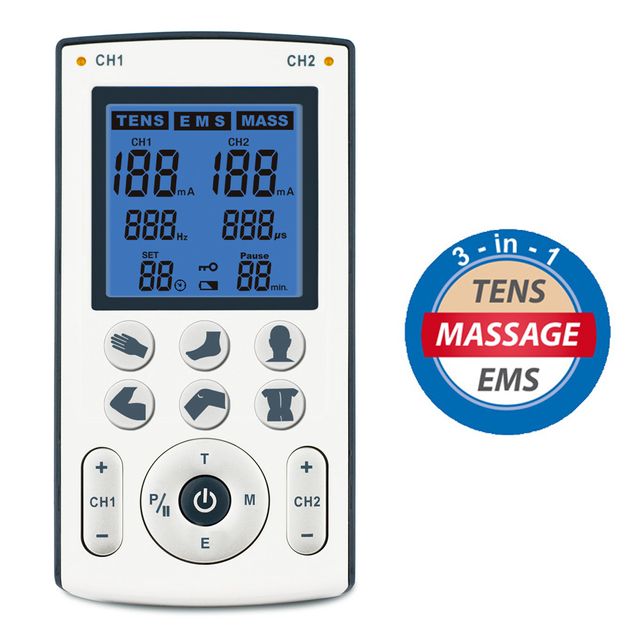 TENS-EMS-Massage Kombi Gerät TENS250, Elektrostimulation, 2 Kanal, 6 ...