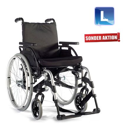 Sunrise Medical Breezy BasiX 2, Large = SB 45.5cm, Leichtgewicht-Rollstuhl, Alu-Faltrollstuhl, bis 125 kg (Aktionsware, nicht konfigurierbar)