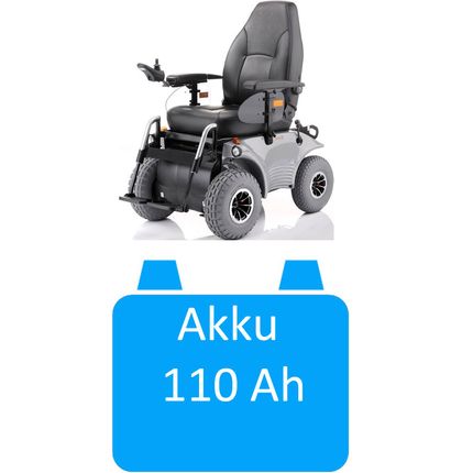 Meyra Batterie 12V 110Ah (5h) 125Ah (20h) geschlossen, wartungsfrei, Original, für Optimus 2, höchst verstärkte Akkus, es werden bei Komplett-Tausch immer 2 Stück benötigt!