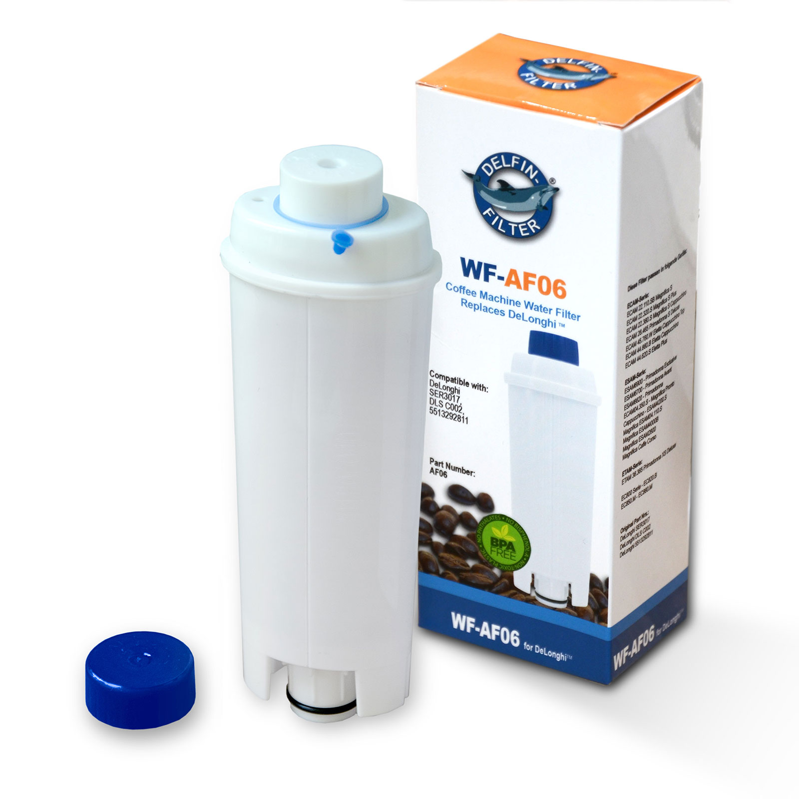 5x Wasserfilter für Delonghi ECAM22110SB kompatibel mit DLS C002