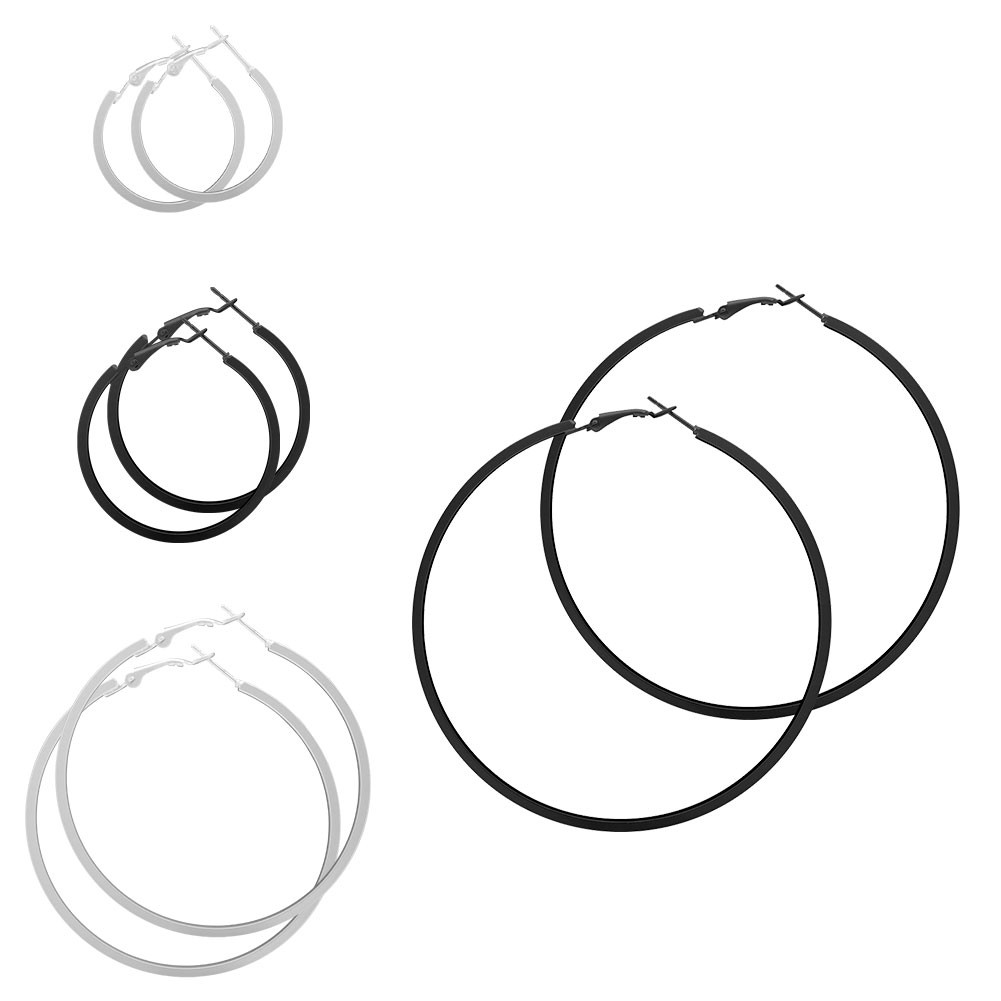 Cordino Occhiali Orecchini Creoli Pieghevoli In Acciaio Inox - Stile Huggie, Unisex, Per Uomo E Donna Creoli Doppio Lato Senza Marca - Foto 3