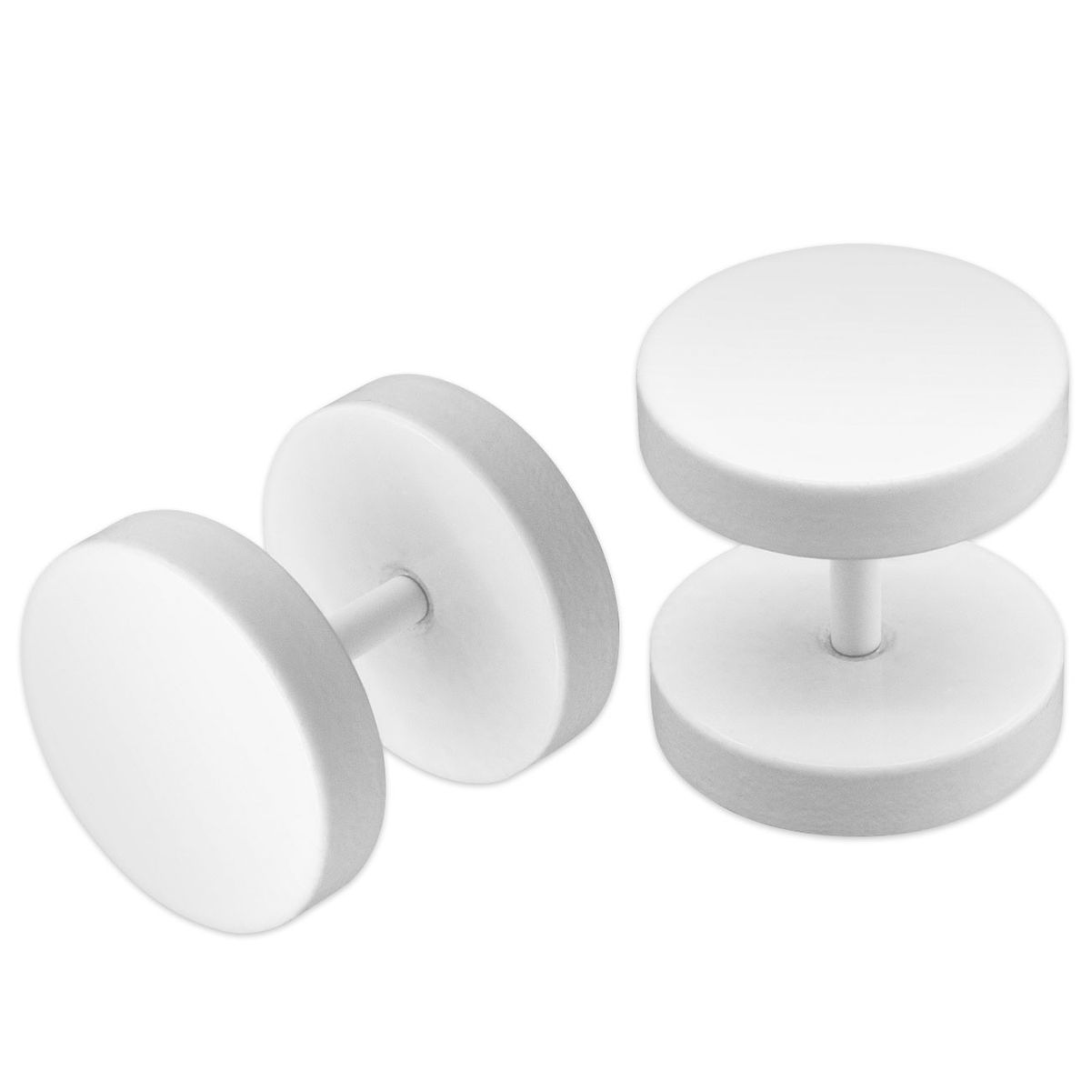 SoulCats Fake Plugs Orecchini Finti In Acciaio Inox, 2 Pezzi Color Nero E Argento - Scegli La Tua Misura!