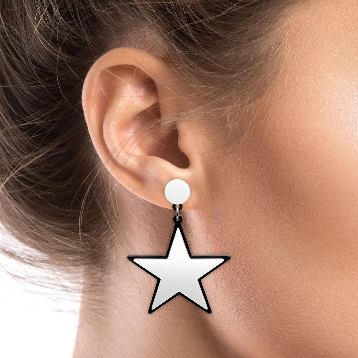 1 Paio di Orecchini Bottone Cabochon Grinsebacke Union