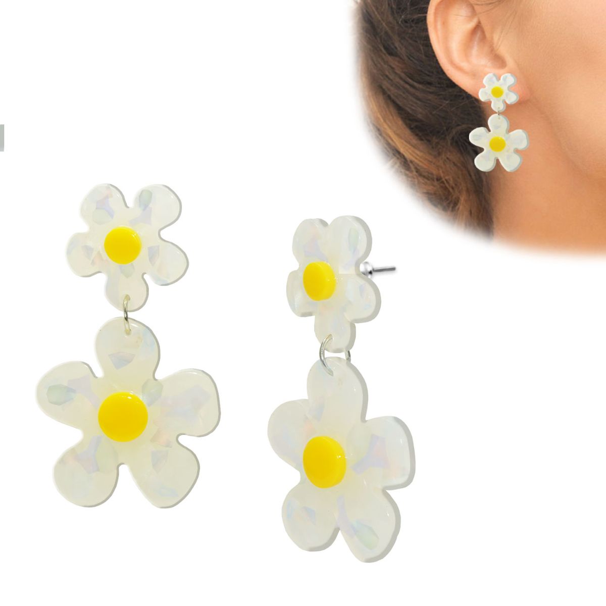 Applicazioni di perline di paillettes con motivo floreale argento/oro uniche - OneYard