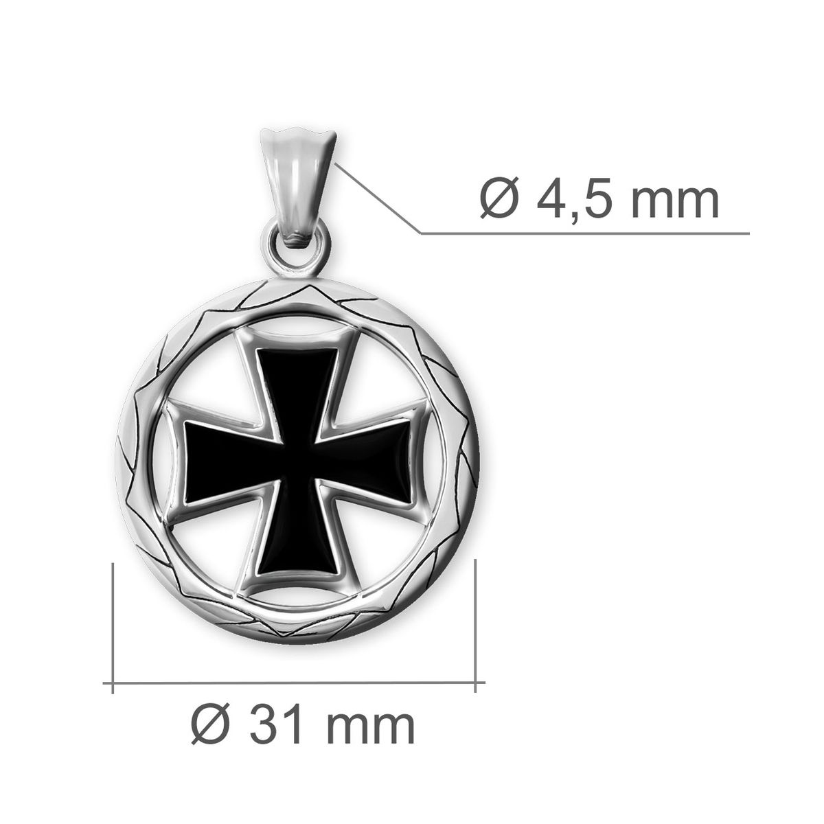 Collana Uomo Con Simbolo Maschile In Acciaio Inossidabile - Ciondolo Argento 60 Cm - 3