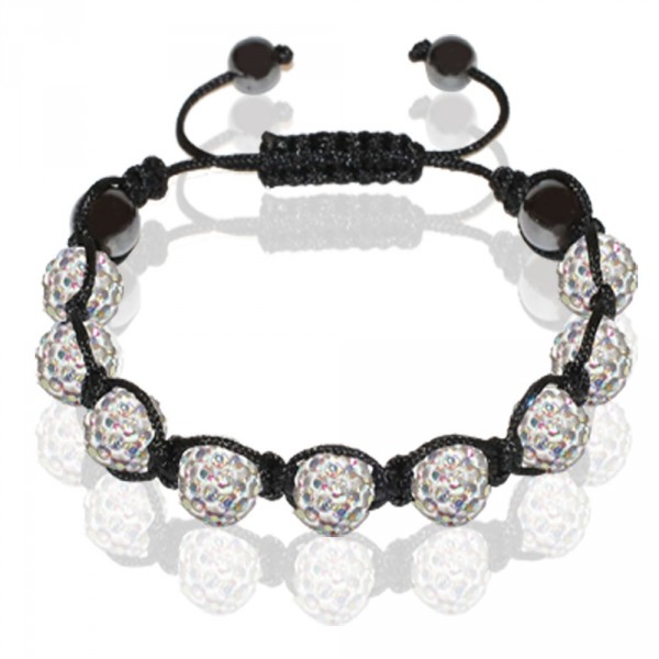 Soul-Cats Shamballa Armband – Mit 9 Kristallkugeln, Nylon, Verstellbar 50–80 Mm, Glücksbringer