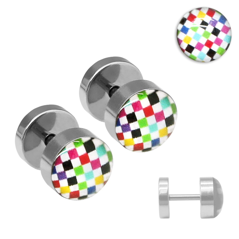 2 St Fakeplugs 0,8mm Stampa Finto Plug Orecchini a Farfalla Fakepiercing