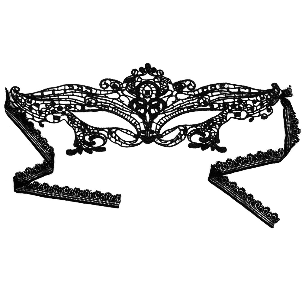 Maske aus Spitze Augenmaske Venezianisch Gothic Karneval Kostüm - Bild 9 von 10