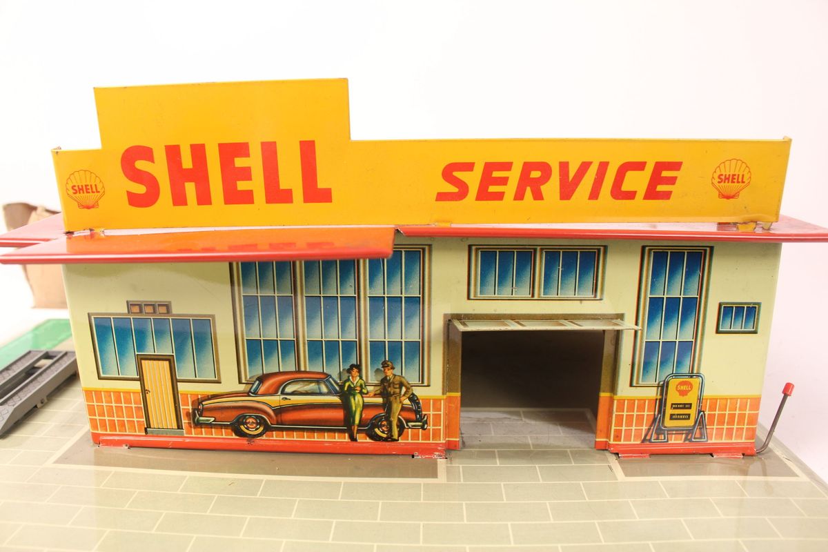 e zigarette verdampfer Philipp Niedermeier PN 640 Shell Tankstelle Blechspielzeug Autowerkstatt  antik