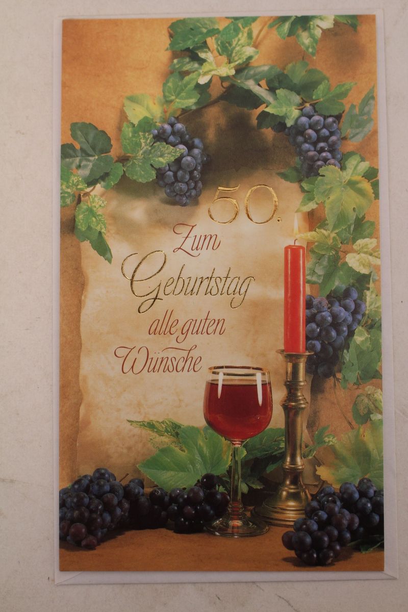 Gluckwunschkarte Grusskarte Geburtstagskarte 50 Geburtstag Gluckwunsche Wein Nos Ebay