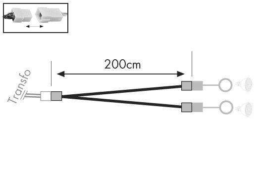 Paulmann Kabelverlängerung 2x2m 0,75qm 2x50W Weiß 12V