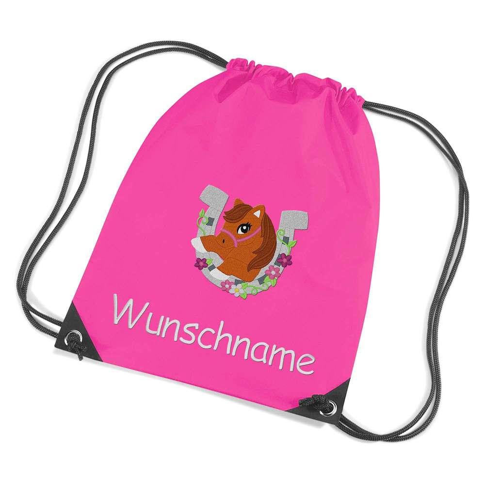 SL-Store Turnbeutel Bestickt - 45x33cm Personalisiert Mit Namen & Motiv