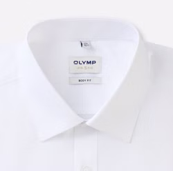 OLYMP Level Five body fit Herrenhemd Langarm - Comfort stretch weiß OLYMP Level Five body fit Herrenhemd Langarm - Comfort stretch weiß detail Kragen
