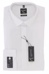 OLYMP No. 6 Six super slim Langarmhemd weiss, einfarbig, mit Teilungsnaht