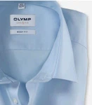 OLYMP Level Five Langarmhemd Body Fit in Hellblau – einfarbiges Herrenhemd mit perfektem Sitz und feiner Struktur