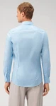 OLYMP Level Five Langarmhemd Body Fit in Hellblau – einfarbiges Herrenhemd mit perfektem Sitz und feiner Struktur