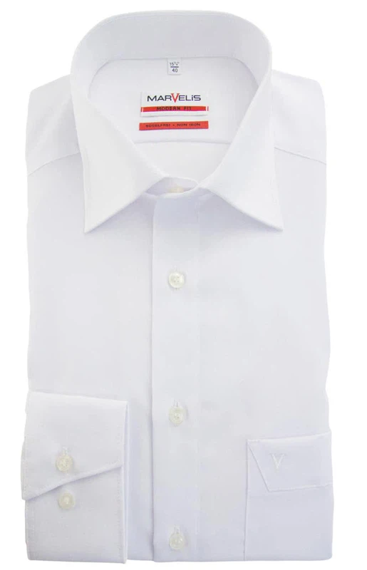 Marvelis - modern fit Hemd langarm weiß