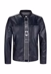 Lederjacke Milestone MS-Romano dunkelblau offen Lederjacke Milestone MS-Romano dunkelblau offen