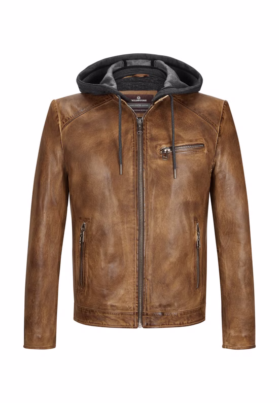 Lederjacke MSMorrison Farbe Teracotta Frontansicht