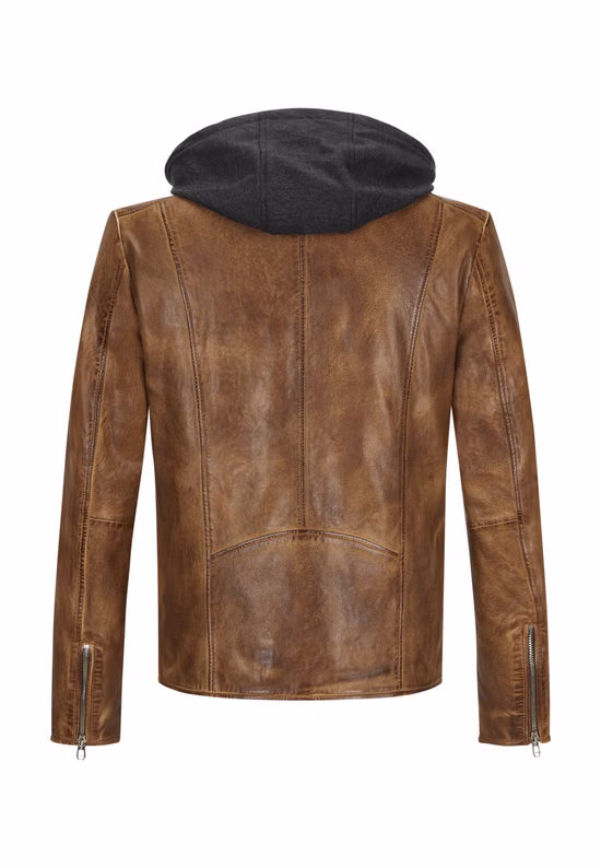 Lederjacke MSMorrison Farbe Teracotta Frontansicht