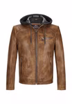 Lederjacke MSMorrison Farbe Cognac Lederjacke MSMorrison Farbe Cognac Frontansicht geschlossen