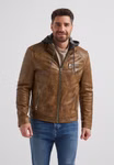 Lederjacke MSMorrison Farbe Cognac Lederjacke MSMorrison Farbe Cognac getragen geschlossen