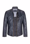 Milestone Lederjacke MSEdward Blau Frontansicht offen