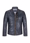 Milestone Lederjacke MSEdward Blau Frontansicht geschlossen
