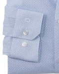 OLYMP No. 6 Six Super Slim Herrenhemd in Hellblau mit feinem Muster, Langarm – bügelfrei, stretchfähig (97 % Baumwolle, 3 % Elastolefin), ideal für Business & Freizeit. Ärmelabschluß