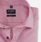 OLYMP Luxor Modern Fit Herrenhemd – Kurzarm | Rosa | Kragendetail