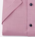 OLYMP Luxor Modern Fit Herrenhemd – Kurzarm | Rosa | Ärmelabschluß