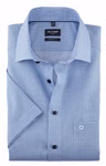OLYMP Luxor Modern Fit Herrenhemd – Kurzarm | Hellblau mit Muster