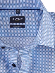 OLYMP Luxor Modern Fit Herrenhemd – Kurzarm | Hellblau mit Muster Kragen OLYMP Luxor Modern Fit Herrenhemd – Kurzarm | Hellblau mit Muster Kragen