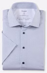OLYMP Luxor 24/Seven Dynamic Flex Jersey Herrenhemd – Modern Fit | Hellblau mit Muster