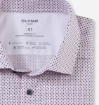 OLYMP Luxor 24/Seven Dynamic Flex Jersey Herrenhemd – Modern Fit | Rosa mit Muster