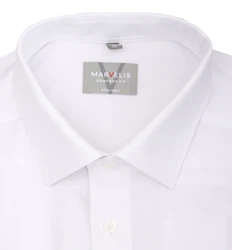 Marvelis Comfort Fit Langarmhemd weiß einfarbig Kragen Marvelis Langarmhemd Comfort fit 7973/64/00 Kragen