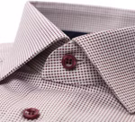 Marvelis Langarmhemd Modern Fit Faux-Karo-Muster in Weiß-Rot Marvelis Langarmhemd Modern fit 7224/64/35 Kragen