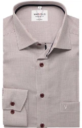 Marvelis Langarmhemd Modern Fit Faux-Karo-Muster in Weiß-Rot Marvelis Langarmhemd Modern fit 7224/64/35