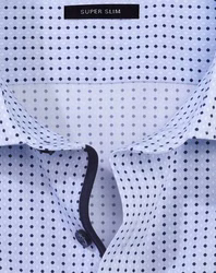 OLYMP No. 6 Six super slim Langarmhemd blau/weiß gemustert OLYMP No. 6 Six super slim Langarmhemd blau/weiß gemustert Kragen