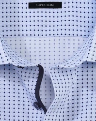 OLYMP No. 6 Six super slim Langarmhemd blau/weiß gemustert OLYMP No. 6 Six super slim Langarmhemd blau/weiß gemustert Kragen