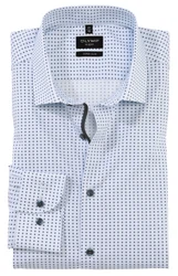 OLYMP No. 6 Six super slim Langarmhemd blau/weiß gemustert OLYMP No. 6 Six super slim Langarmhemd blau/weiß gemustert